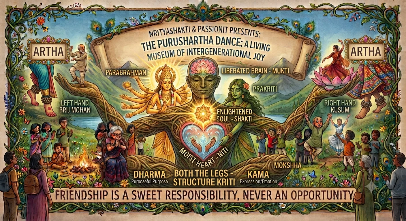 The Purushartha Dance body map, magnified